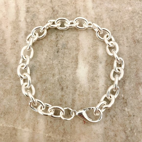 Jewelry - 925 Sterling Silver Chunky Chain Link Bracelet Thick Bold Bracelet